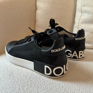 Black leather and mesh Dolce & Gabbana sneakers size 39